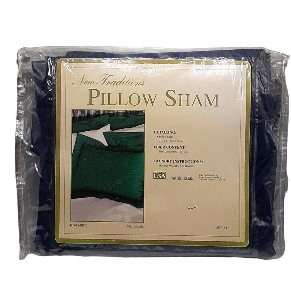 New Traditions Indigo Blue Bed Pillow Shams 21" x 27"